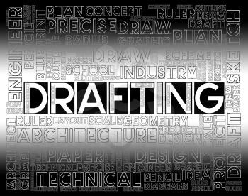 Drafting Words Meaning Outline Houses And Blueprint