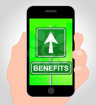 Benefits Online Showing Bonus Cellphone 3d Illustration