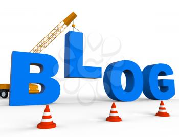 Build Blog Showing Internet Weblogs 3d Rendering