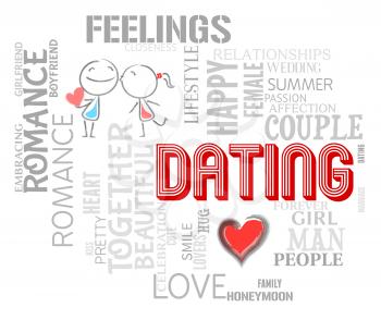 Dating Word Showing Find Love And Romance