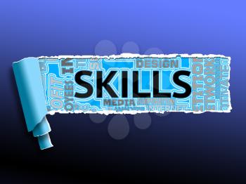 Skills Word Representing Skilled Expertise And Competent
