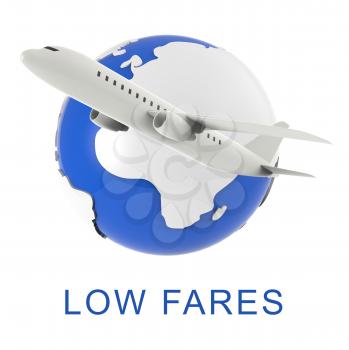 Low Fares Showing Discount Airfare 3d Rendering