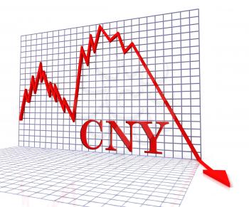 Cny Graph Negative Representing Foreign Exchange 3d Rendering