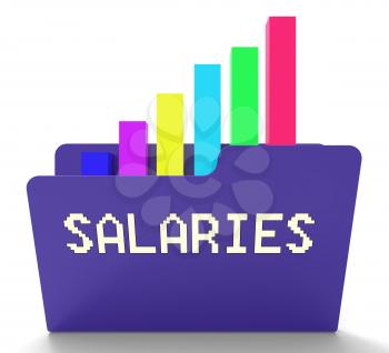 Salaries File Representing Income Graph 3d Rendering