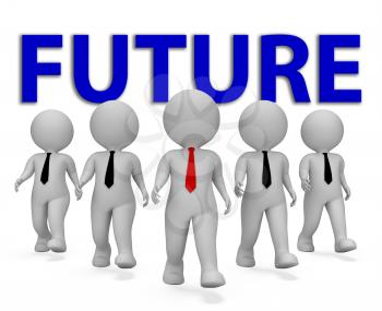 Future Businessmen Showing Forecasting Vision 3d Rendering