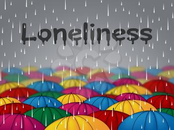 Loneliness Rain Showing Outcast Lonely And Rejected