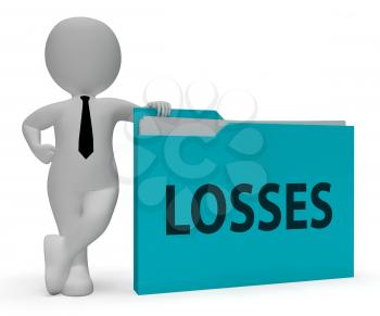 Losses Folder Representing Expenses File 3d Rendering