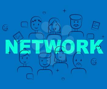 People Network Indicating Social Media And Togetherness
