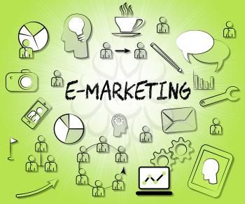 Emarketing Icons Representing Internet Promotions And Selling