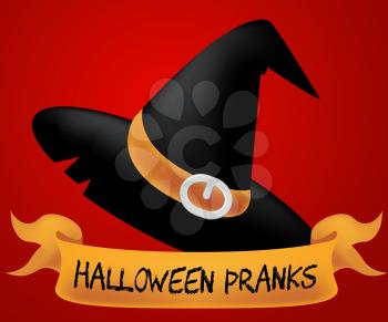 Halloween Pranks Representing Trick Or Treat 3d Illustration