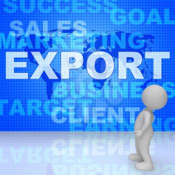 Export Word Showing Sell Overseas 3d Rendering