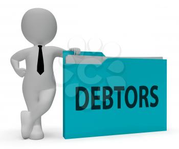 Debtors Folder Indicating Lender Debt 3d Rendering