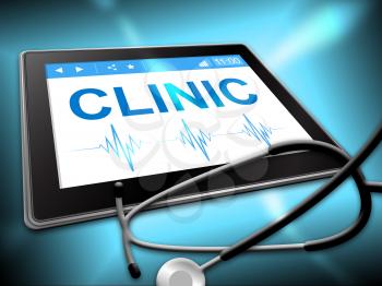 Clinic Tablet Meaning Medicine Online 3d Ilustration