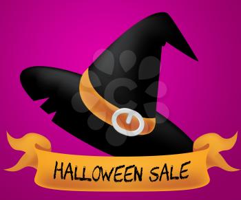 Halloween Sale Indicating Trick Or Treat 3d Illustration
