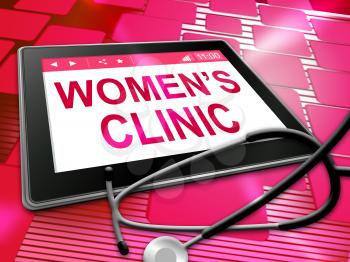 Womens Clinic Showing Online Female Health 3d Illustration
