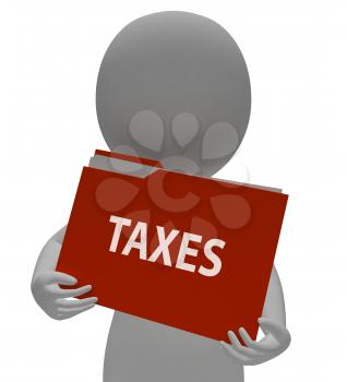 Taxes Folder Showing Irs Taxation 3d Rendering