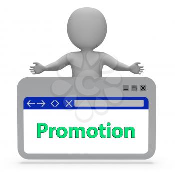 Promotion Webpage Representing Online Sale 3d Rendering