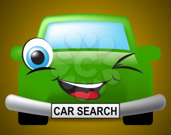 Car Search Meaning Gathering Data And Investigate
