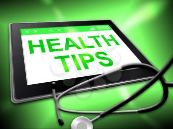 Health Tips Indicating Wellness Support 3d Illustration