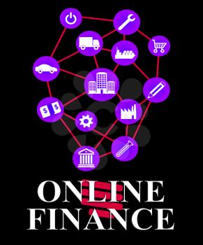 Online Finance Representing Internet Loans And Investment
