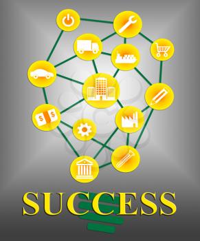 Success Icons Indicating Successful Progress And Winning