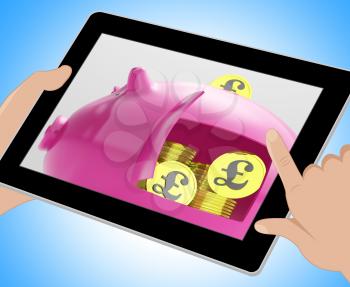 Pounds In Piggy Showing Currency Investment 3d Illustration