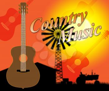 Country Music Indicating Folk Singing Or Tracks