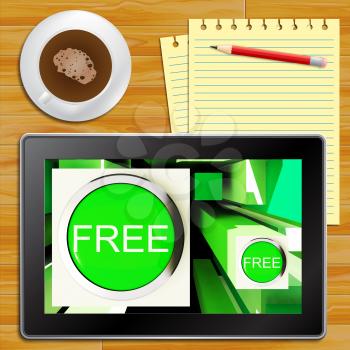 Free Buttons On Tablet Shows Freebie 3d Illustration
