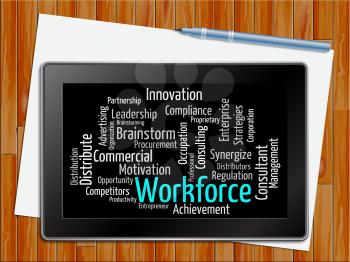 Workforce Word Showing Human Resources 3d Illustration