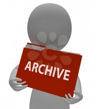 Archive Folder Showing Data Storage 3d Rendering