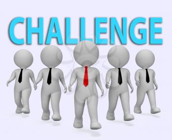 Challenge Businessmen Showing Overcoming Difficulties 3d Rendering