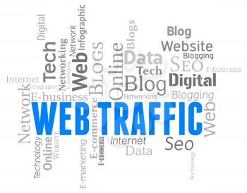 Web Traffic Showing Wordcloud Sites And Words