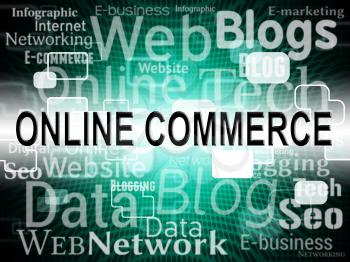 Online Commerce Showing Web Site And Network