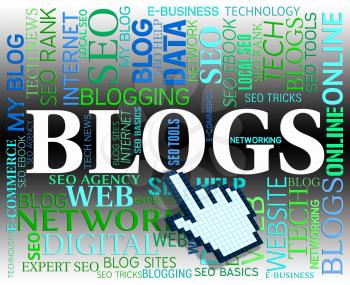 Blogs Word Representing Web Site And Www