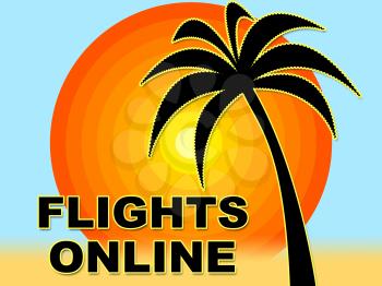 Flights Online Indicating Flying Internet And Fly