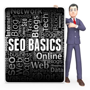 Seo Basics Showing Search Engine And Signboard