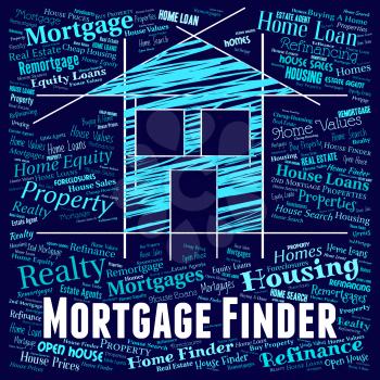 Mortgage Finder Indicating Real Estate And Discover