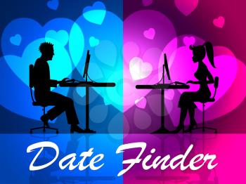 Date Finder Showing Online Dating And Internet