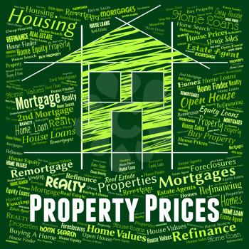 Property Prices Indicating Real Estate And Value