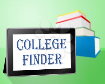 College Finder Indicating Search Out And Learn