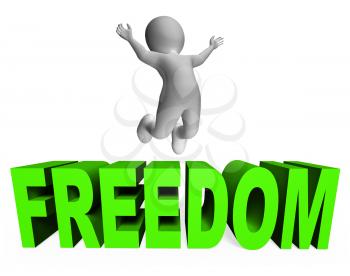 Freedom Character Indicating Break Out And Elude 3d Rendering