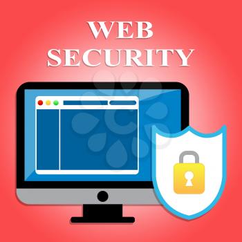 Web Security Meaning Computing Monitor And Pc