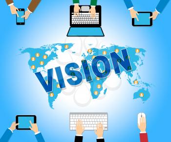 Business Vision Showing Web Site And Network