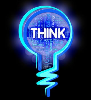 Think Lightbulb Showing Thinking Consideration And Plan