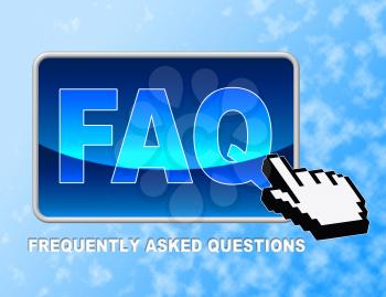 Faq Button Representing Frequently Asked Questions And Web Site
