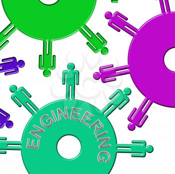 Engineering Cogs Showing Gear Wheel And Mechanic