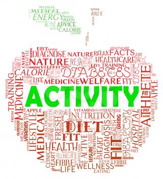 Activity Apple Words Indicate Getting Fit And Being Active