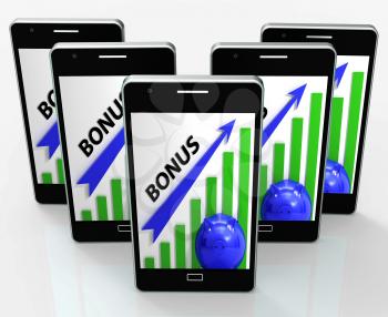 Bonus Graph Phone Showing Incentives Rewards And Premiums