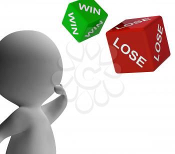 Win Lose Dice Shows Gambling And Betting