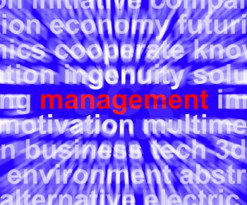 Management Word Shows Business Leadership Logistics And Organization